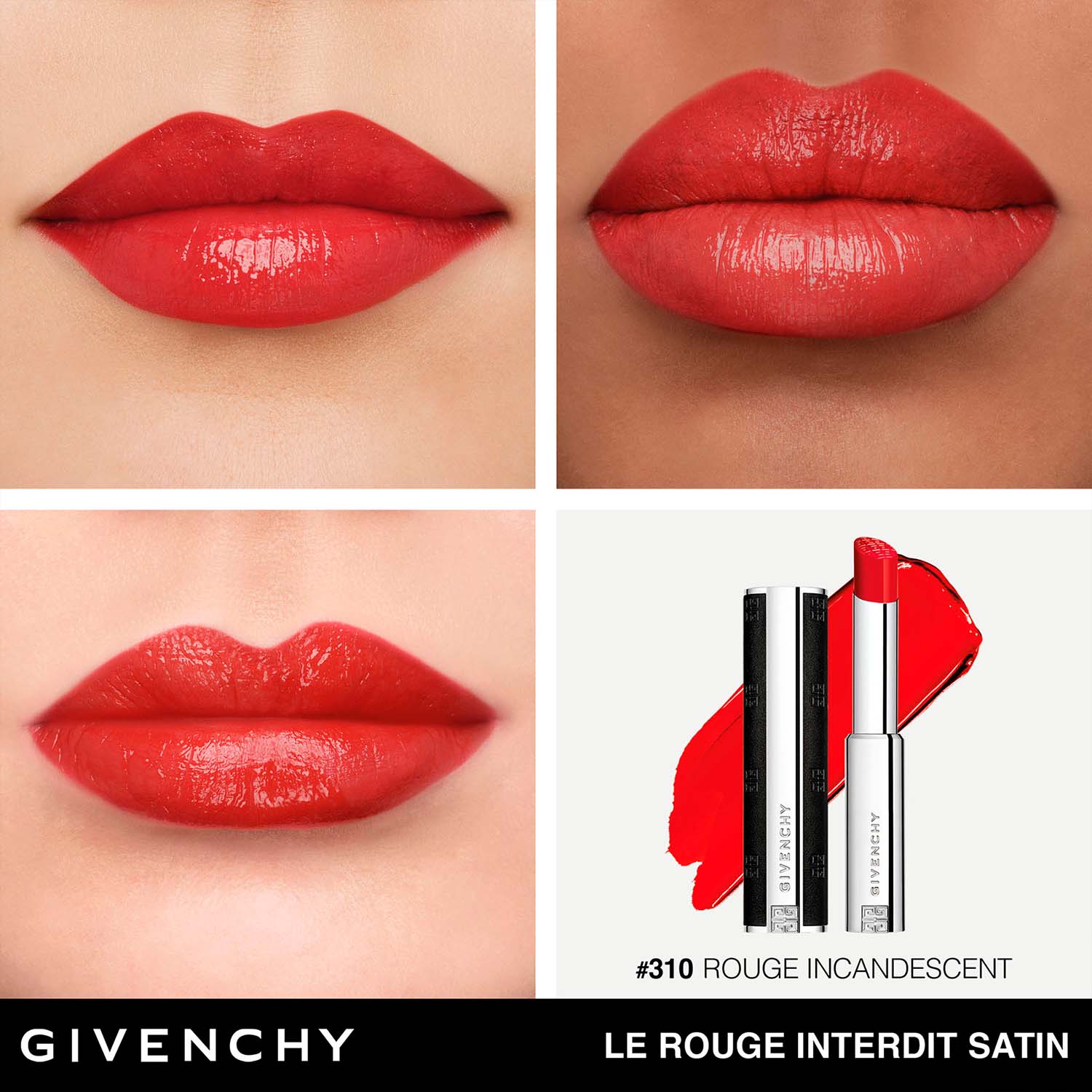 LE ROUGE INTERDIT SATÍN LABIAL SEMI MATE DE GIVENCHY (LABIAL EN BARRA CON ACABADO SATINADO)